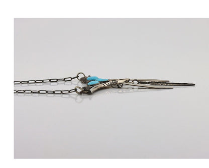 Navajo Necklace 925 Silver Sleeping Beauty Turquoise Native American C.80's