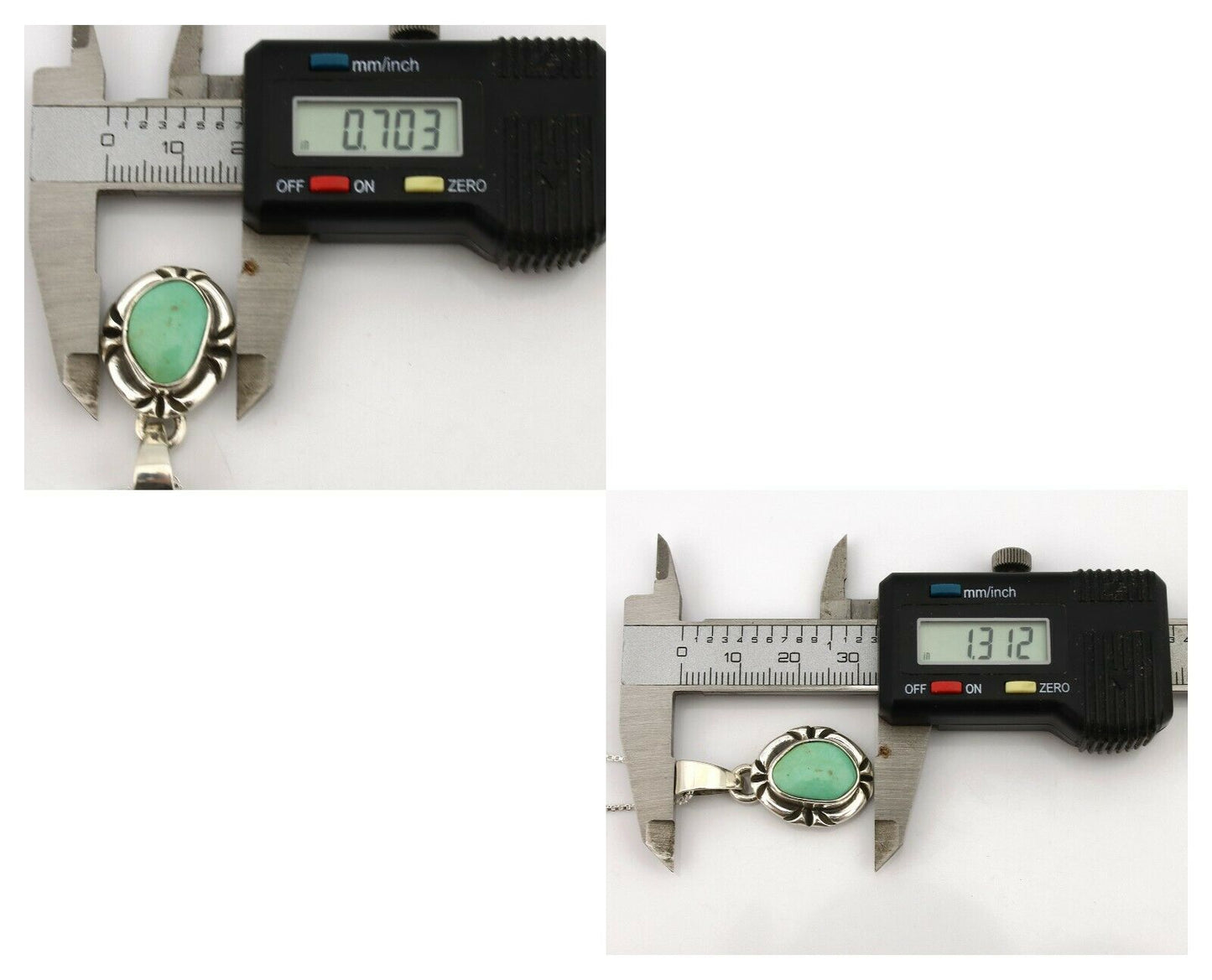 Navajo Necklace .925 Silver Kingman Turquoise Signed Gecko C.1980's