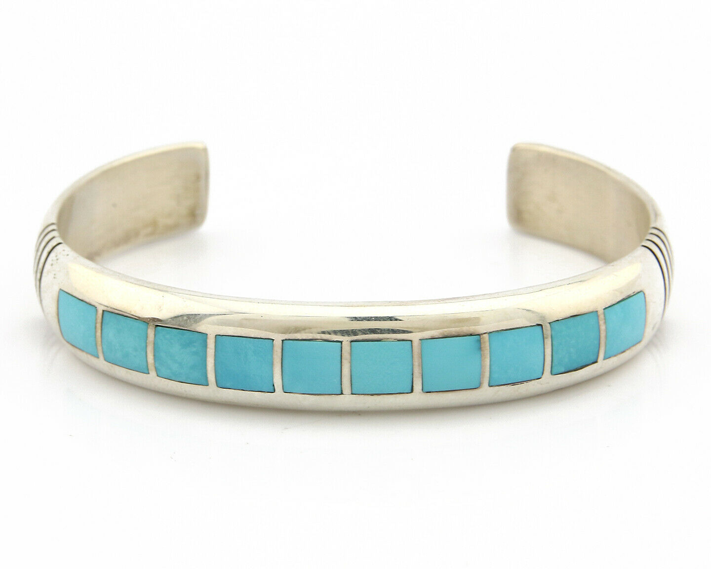 Navajo Bracelet .925 Silver Southwest Turquoise Cuff Artist TAHE C.80's