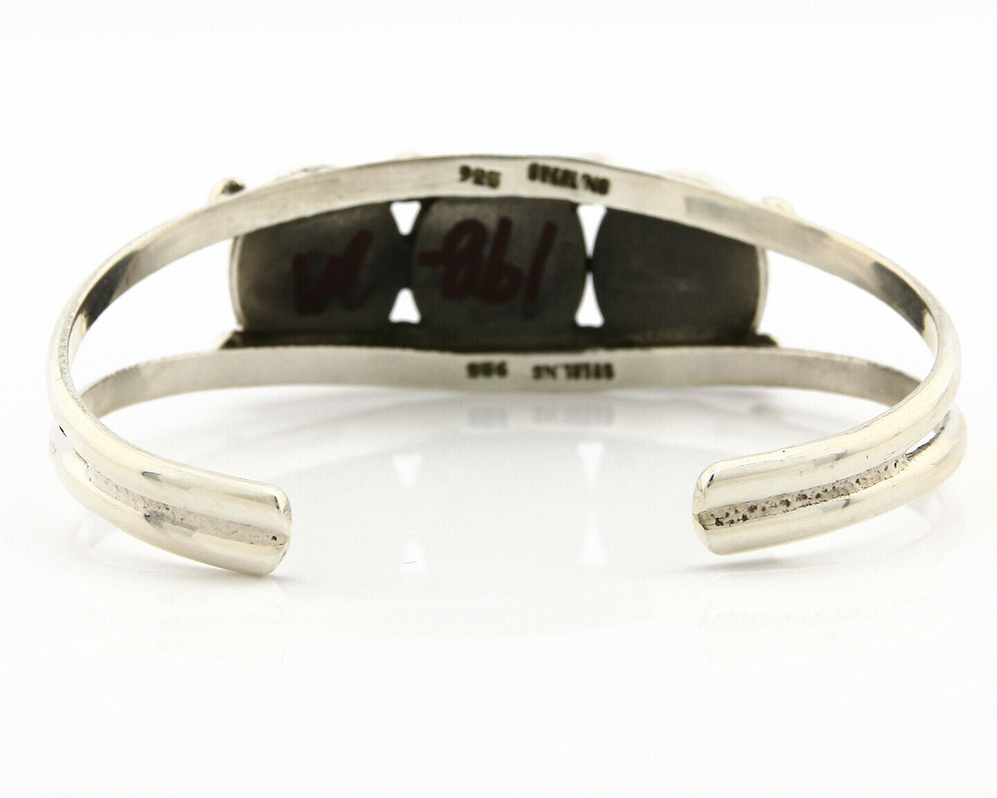 Navajo Bracelet .925 Silver Natural Mother of Pearl Handmade Native Artist C80's