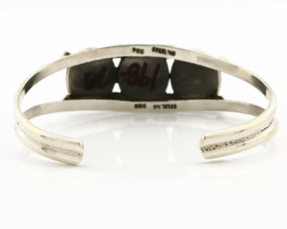 Navajo Bracelet .925 Silver Natural Mother of Pearl Handmade Native Artist C80's