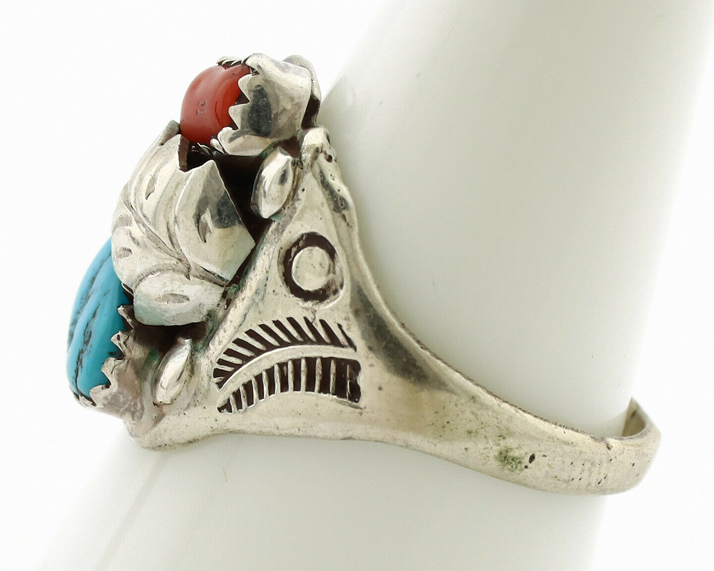 Navajo Ring .925 Silver Sleeping Beauty Turquoise Native Artist C.1980's
