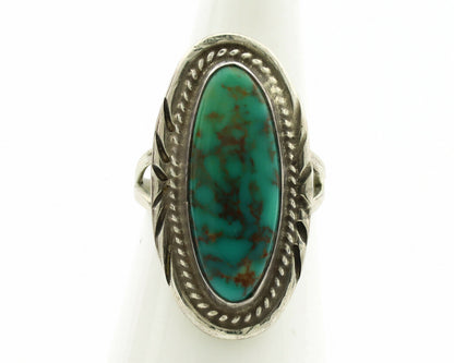 Navajo Ring .925 Silver Kingman Turquoise Native American Artist C.1980's
