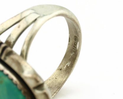 Navajo Ring .925 Silver Kingman Turquoise Artist Signed M Begay C.1980's