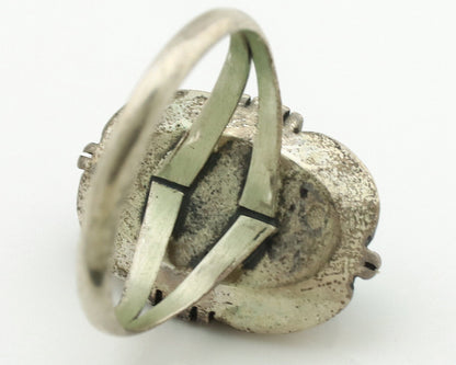 Navajo Ring .925 Silver Sleeping Beauty Turquoise Native Artist C.1980's