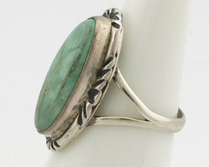 Navajo Ring .925 Silver Natural Mined Turquoise Native Artist Signed C.80's