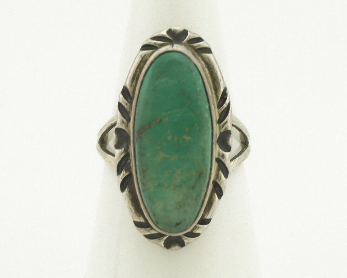 Navajo Ring .925 Silver Natural Turquoise Artist Signed Native American C.80's