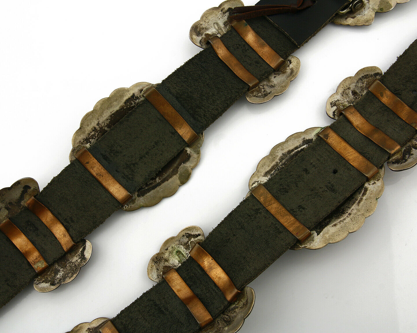 Navajo Concho Belt .925 Silver Hand Stamped Signed Rick Martinez Circa 80's