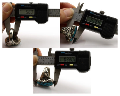 Navajo Ring .925 Silver Sleeping Beauty Turquoise Artist Signed DK C.80's