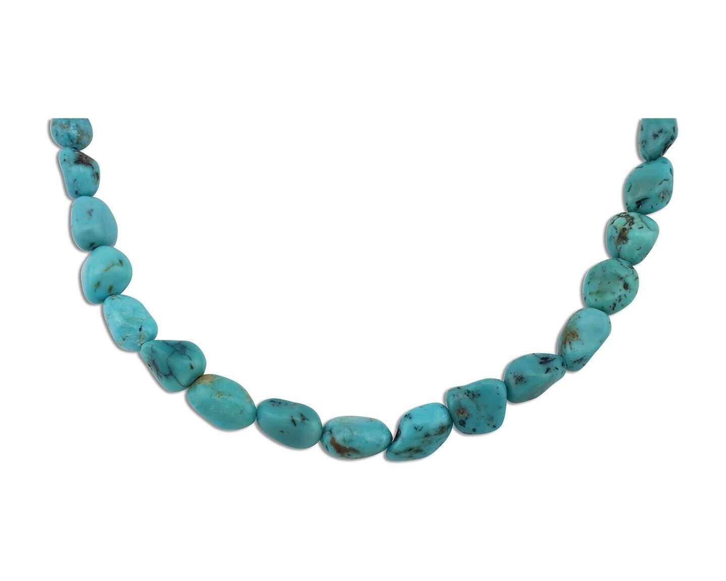 Navajo Necklace 925 Silver Natural Blue Turquoise Native Artist C.80's