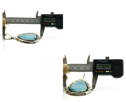 Women's Navajo Pendant Turquoise .925 Silver Handmade Artist BP