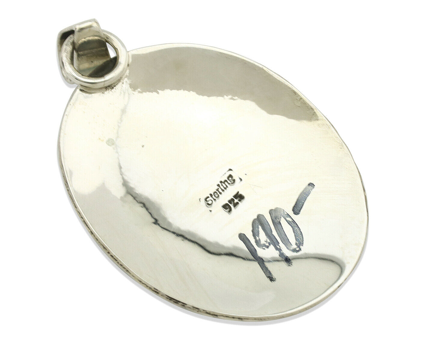 Navajo Necklace .925 Silver Kingman Turquoise Native American C.80's