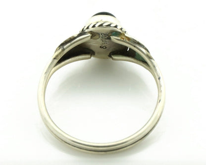 Navajo Ring 925 Silver Natural Mined Black Onyx Native American Artist C.80's