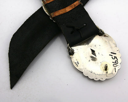 Navajo Concho Belt .925 Silver Hand Stamped Artist BB C.80's