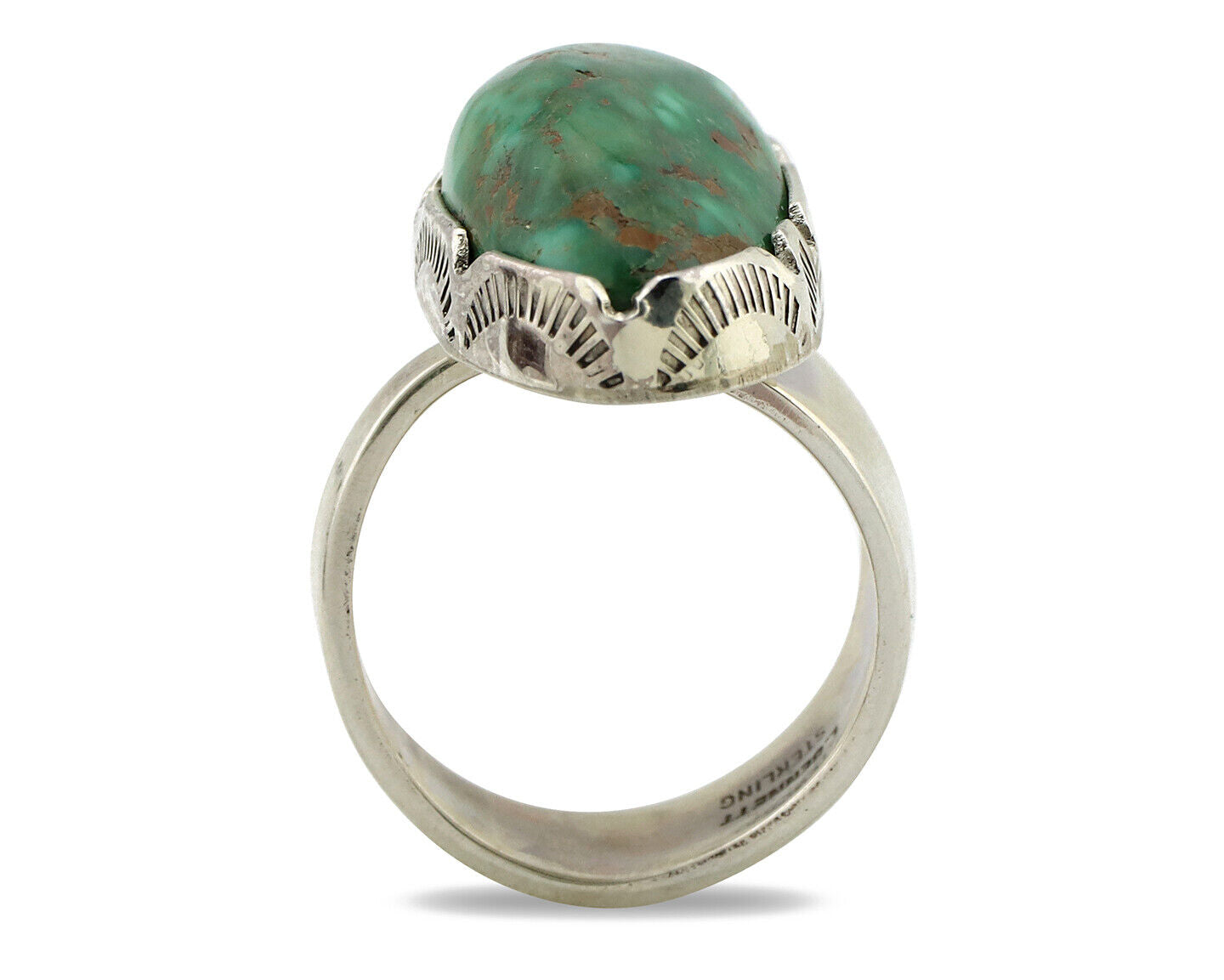 Navajo Ring 925 Silver Royston Turquoise Signed Lee Bennette C.80's