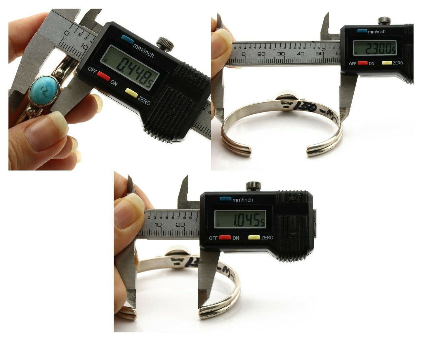 Navajo Bracelet .925 Silver Sleeping Beauty Turquoise Native American C.80's