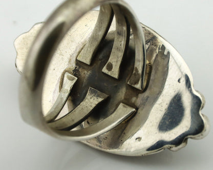 Navajo Ring 925 Silver Southwest Blue Turquoise Artist Signed Begay C.80's