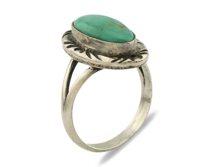 Navajo Ring .925 Silver Natural Mined Turquoise Artist Signed C.80's