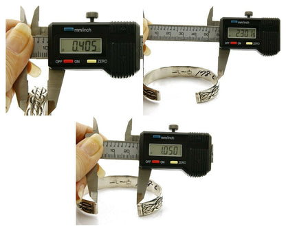 Small Women's Navajo Bracelet .925 Silver Handmade Cuff Signed Montoya C.1980's