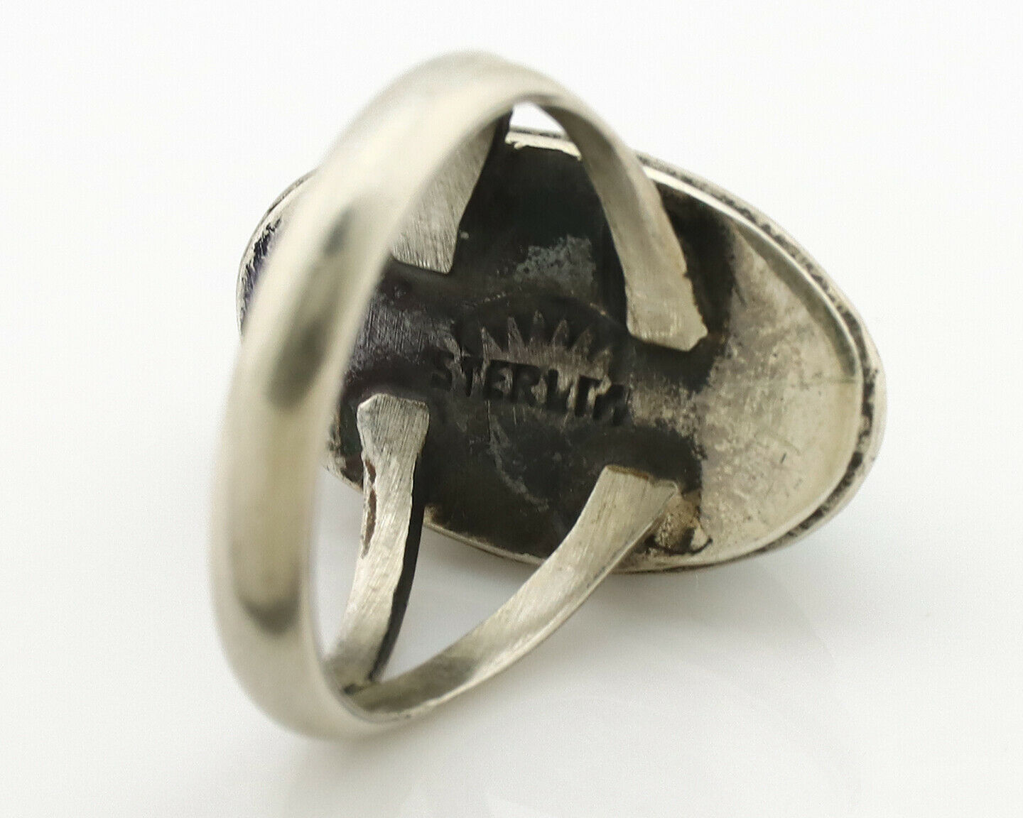 Navajo Ring .925 Silver Natural Mined Turquoise Artist Signed C.80's