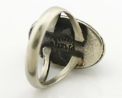 Navajo Ring .925 Silver Natural Mined Turquoise Artist Signed C.80's