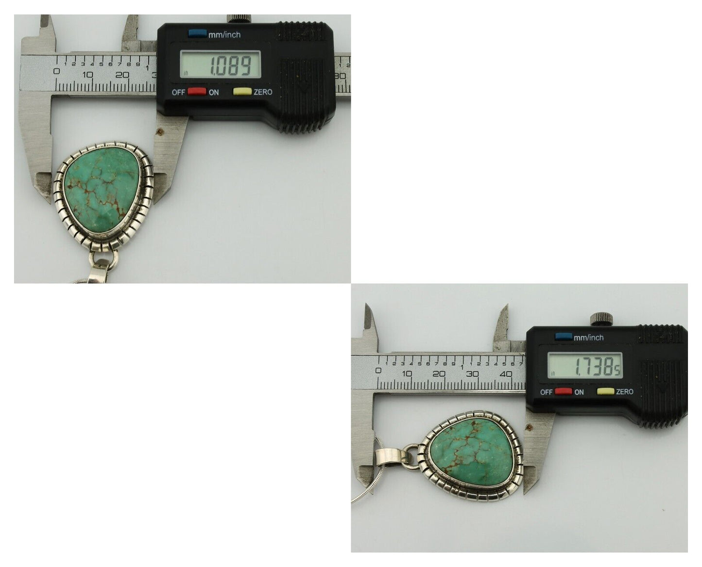 Navajo Necklace .925 Silver Turquoise Native American Artist C.1980's