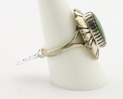 Navajo Ring .925 Silver Manassas Turquoise Artist Signed C Montoya C.80's