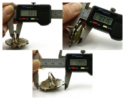 Navajo Ring .925 Silver Manassas Turquoise Artist Signed R C.1980's