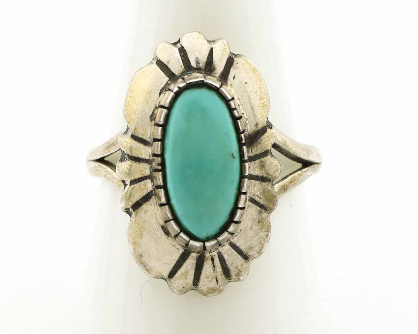 Navajo Ring .925 Silver Arizona Turquoise Signed M Montoya C.80's