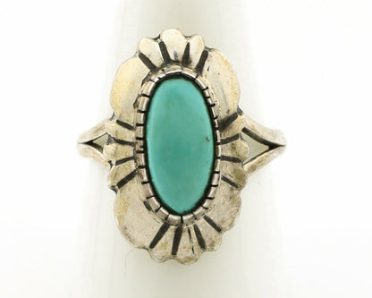 Navajo Ring .925 Silver Arizona Turquoise Signed M Montoya C.80's