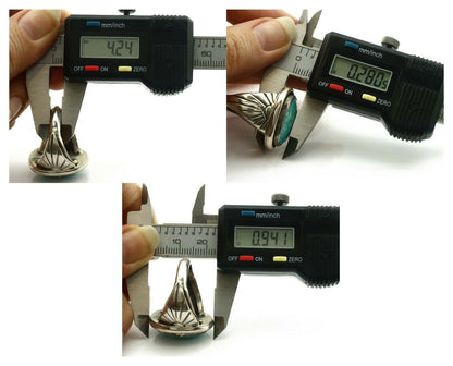 Navajo Ring .925 Silver Blue Gem Turquoise Artist Signed DZ C.80's