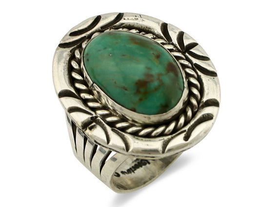 Navajo Ring .925 Silver Royston Turquoise Artist Signed NS C.80's