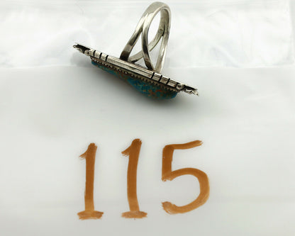 Navajo Ring .925 Silver Nevada Turquoise Native American Artist C.1980's