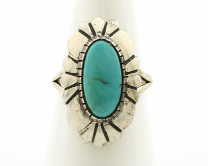 Navajo Ring .925 Silver Arizona Turquoise Signed M Montoya C.80's