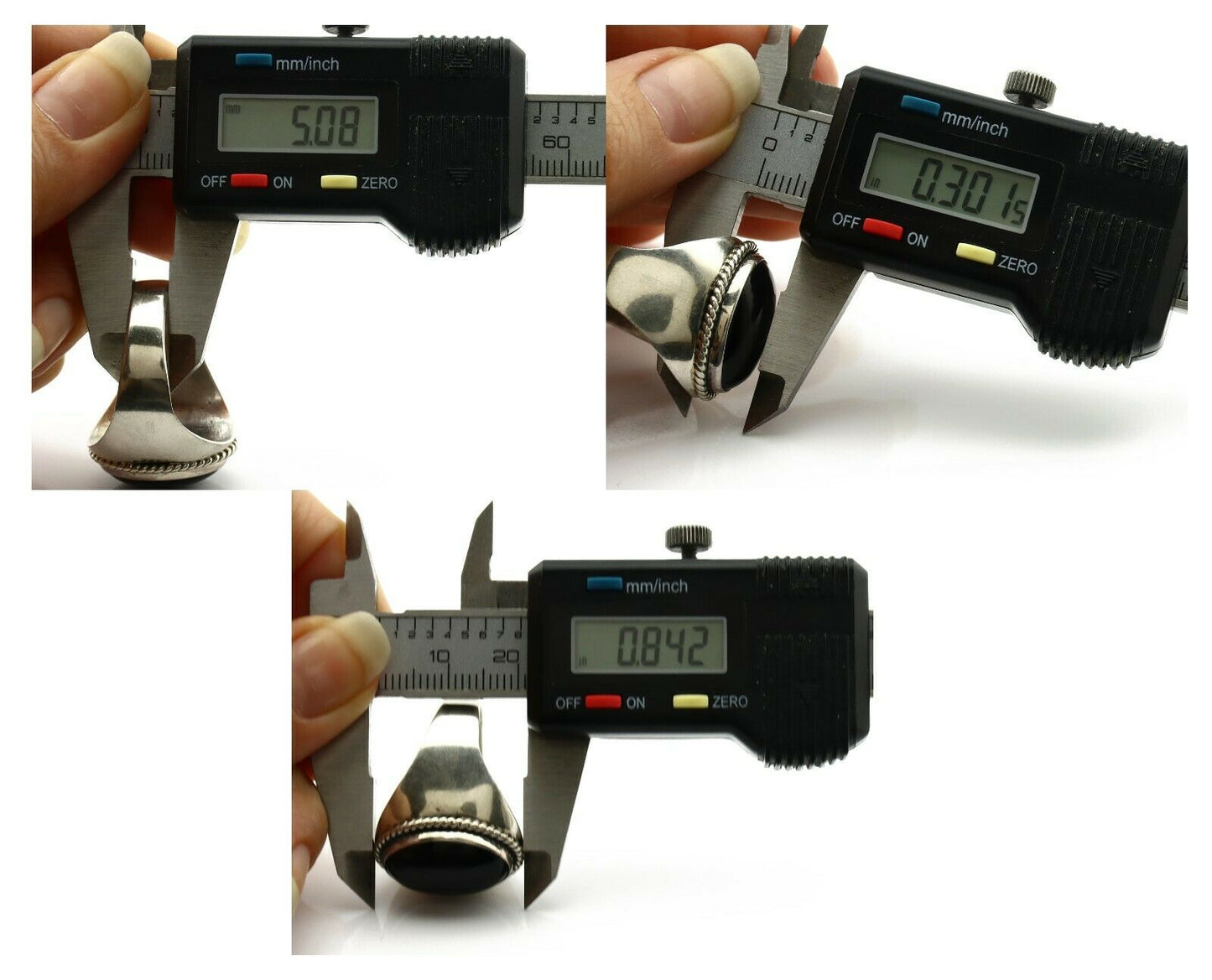 Navajo Ring .925 Silver Handmade Black Onyx Native American Artist C.80's