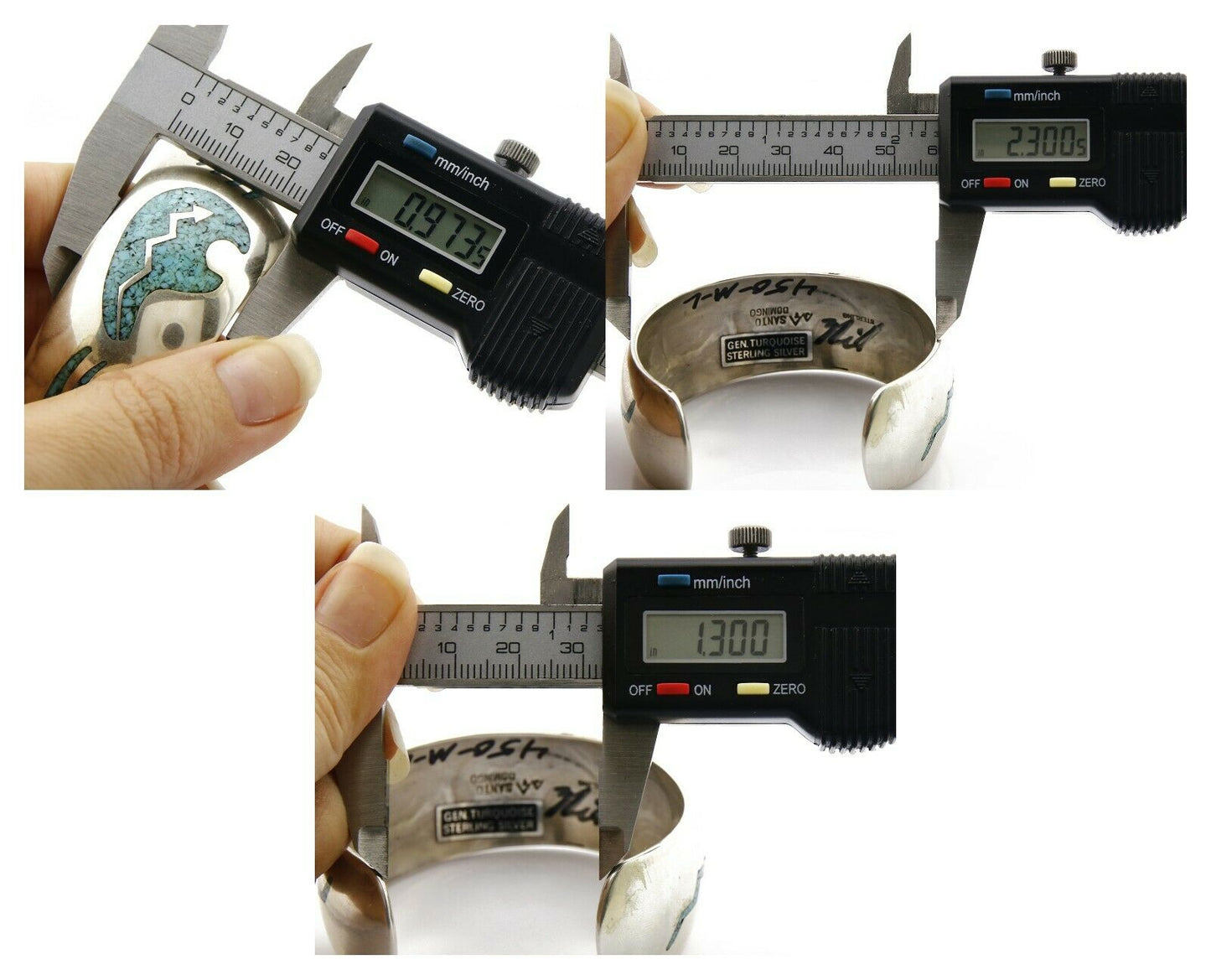 Women's Navajo Bracelet .925 Silver Sleeping Beauty Turquoise Inlaid JT C.80's