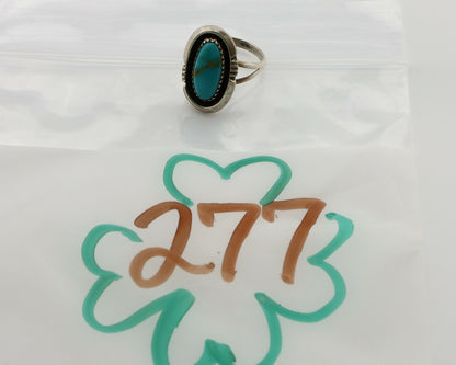 Navajo Ring .925 Silver Nevada Turquoise Native American Artist C.1980's