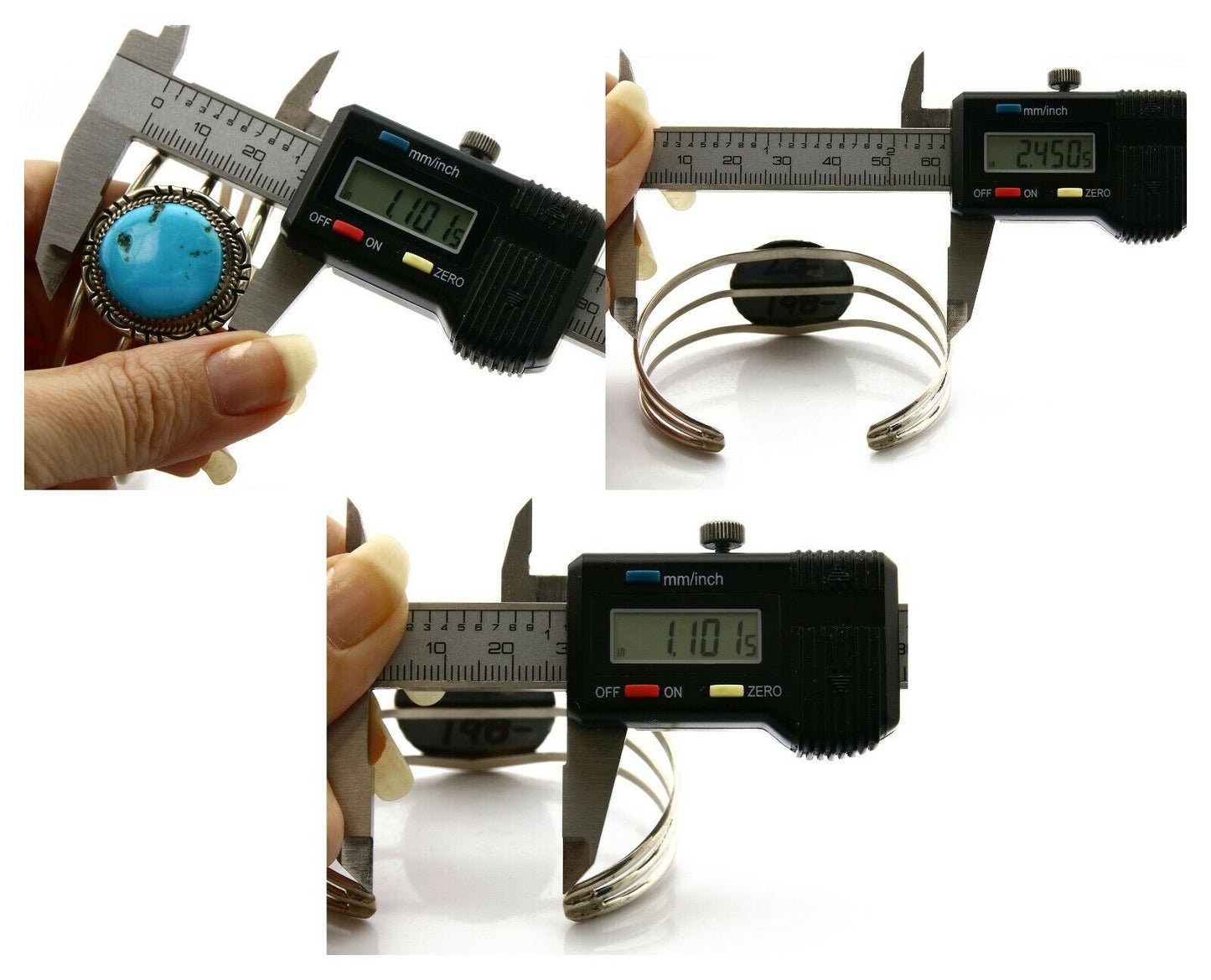 Navajo Bracelet .925 Silver Turquoise Mountain Native Cuff C.80's