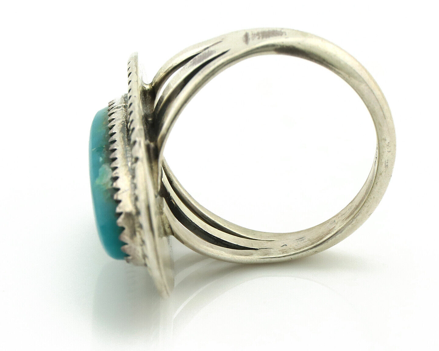 Navajo Ring 925 Silver Southwest Blue Turquoise Artist Signed Begay C.80's