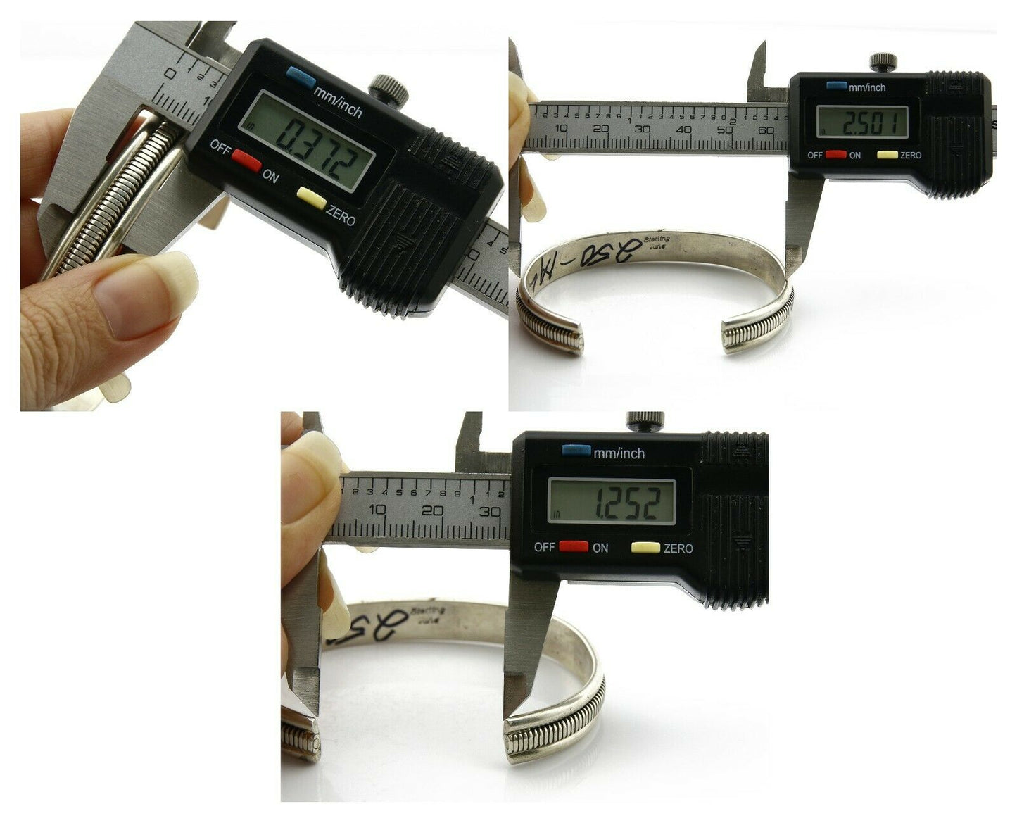 Navajo Bracelet .925 Silver Handmade Hand Stamped Signed Artist TAHE Circa 1980s