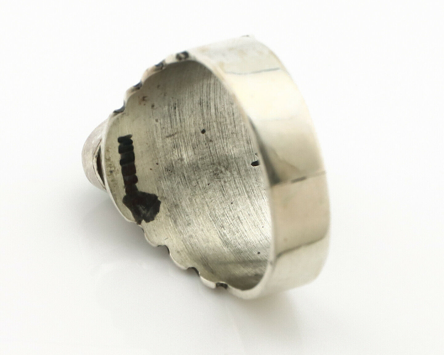 Navajo Ring .925 Silver Blue Green Arizona Turquoise Artist Signed Apache C.80's