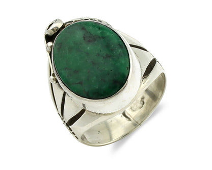 Navajo Ring .925 Silver Handmade Crescent Valley Native Artist C.80's