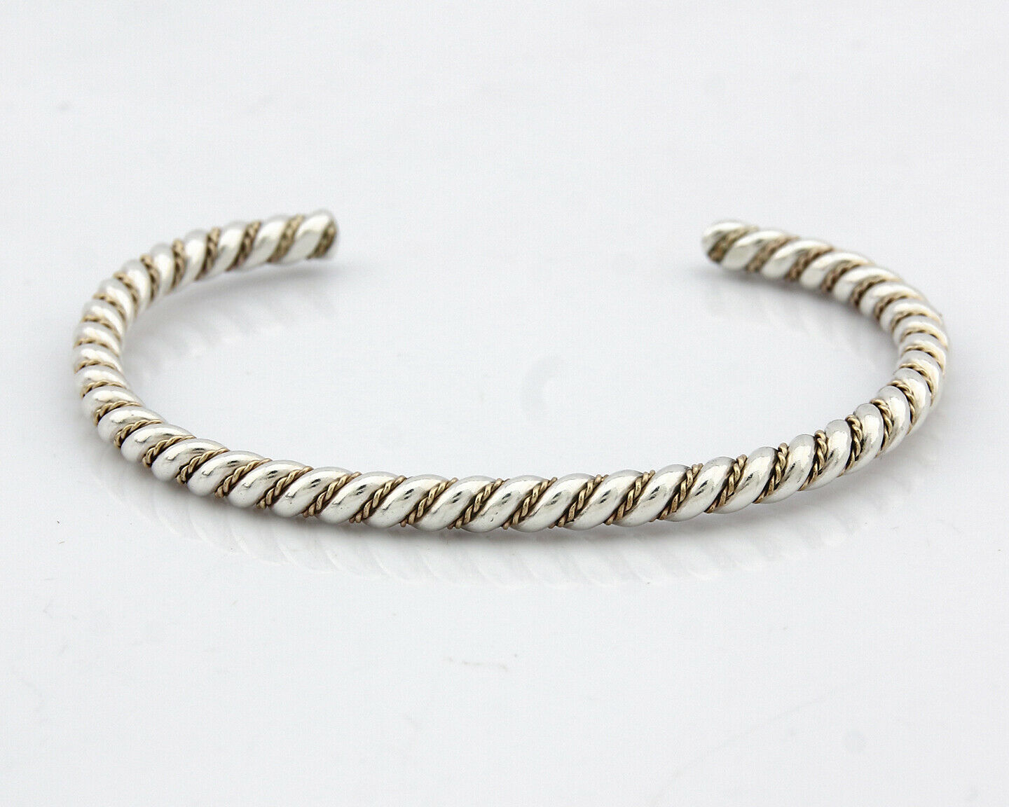 Navajo Bracelet .925 Silver Braided Twisted Artist Tahe C80's 4.0mm Wide