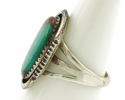 Navajo Ring .925 Silver Kingman Turquoise Native American Artist C.1980's