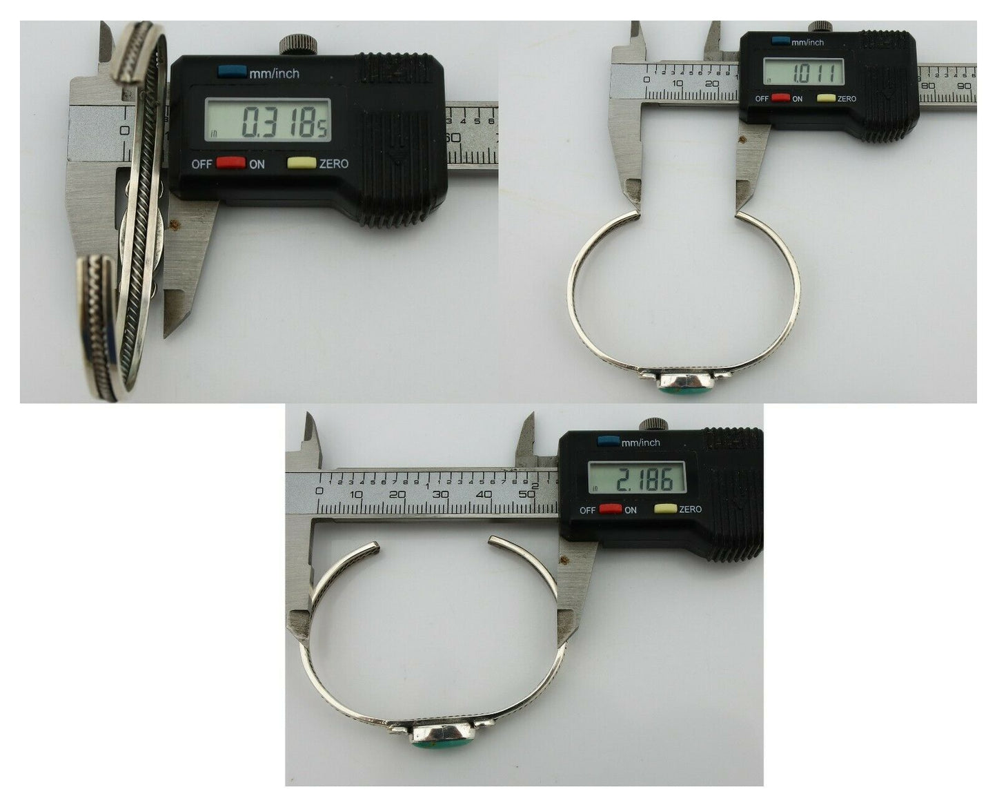 Women's Navajo .925 Silver Kingman Turquoise Artist Inca MFG Circa 1990's