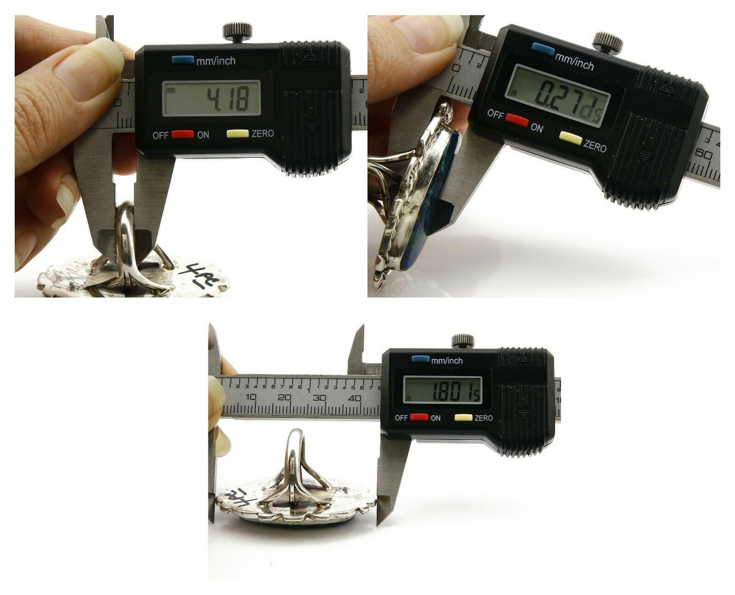 Navajo Azurite Ring .925 Silver Signed Artist Billie Eagle C.80's