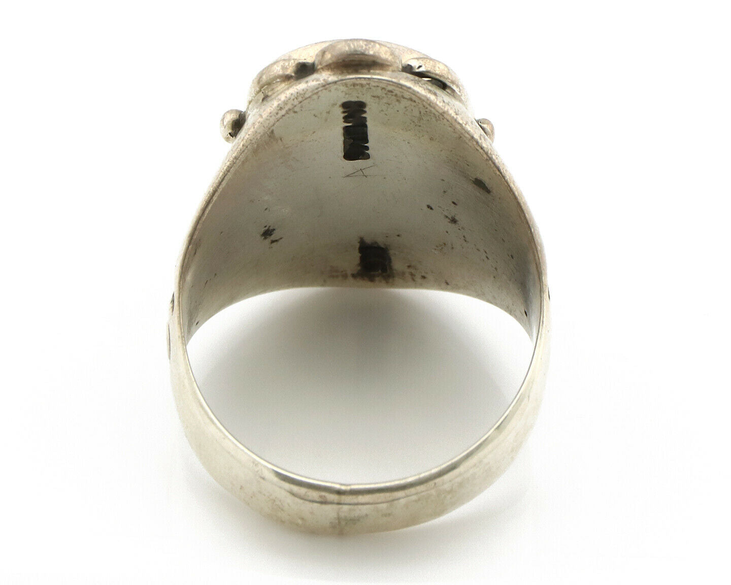 Navajo Ring .925 Silver Turquoise Mountain Native American Artist C.80's