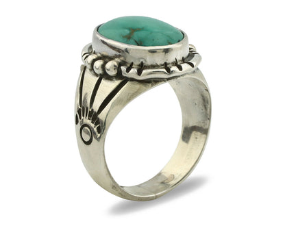 Navajo Ring .925 Silver Blue Green Southwest Turquoise Native Artist C.80's
