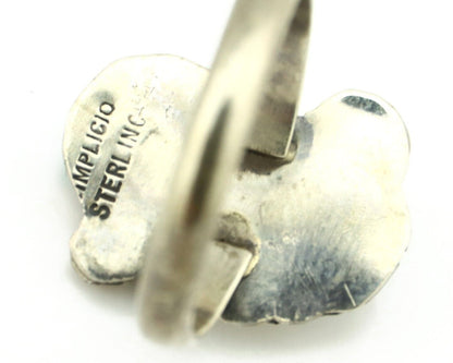 Zuni Ring 925 Silver Natural Blue Turquoise Artist Signed Simplicio C.80's