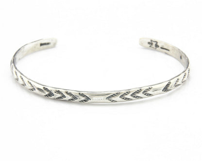 Navajo Bracelet .925 Silver Hand Stamped Arrow Head Artist I Montoya C.80's